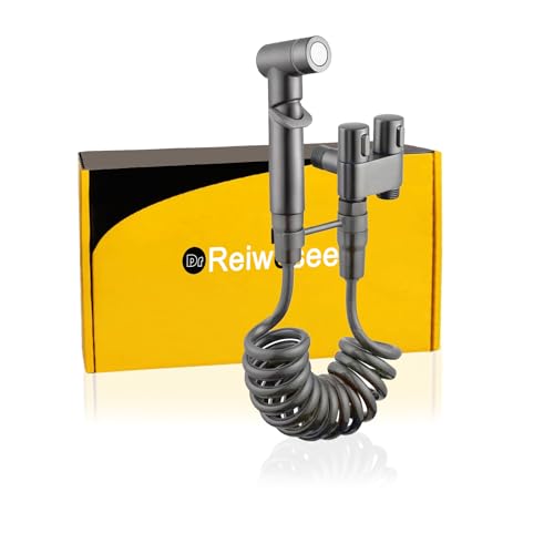 Bidet Handbrause, Bidet Einsatz für Toilette, Toilet Bidet Sprayer Kit, Handbrause für Waschbecken, Feminine Hygiene, Intimdusche, Shower Sprayer for Pet, mit 2 m Chrom-Schlauch und Doppelsteuerventil von Reiwosee