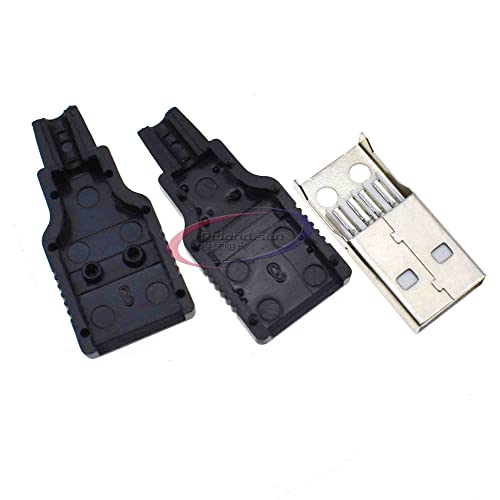 10 x USB-Stecker Ersatz 4-polig Typ A Buchse Stecker Lötanschluss Reparatur AWG Draht Kabel DIY Kit Jack (männlich) von Reland Sun