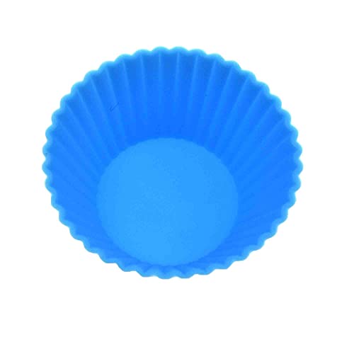 5 x Silikon-Cupcake-Backförmchen, wiederverwendbare Mini-Kuchenformen, antihaftbeschichtet, Muffin-Donut-Form (zufällige Farbe? (rund, 5 cm) von Reland Sun