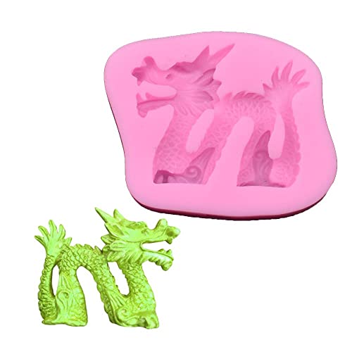 Drachen-Silikon-Fondant-Formen für Schokolade, Süßigkeiten, Zucker, Blütenpaste, Kuchendekoration (Drachen-links) von Reland Sun