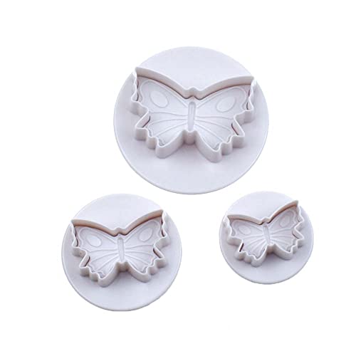RELAND SUN 3 Stück/Set DIY 3D Schmetterling Kunststoff Fondant Dekoration Werkzeuge Schmetterling Kuchen Form Ausstecher Cupcake Dekoration Set (klein) von Reland Sun