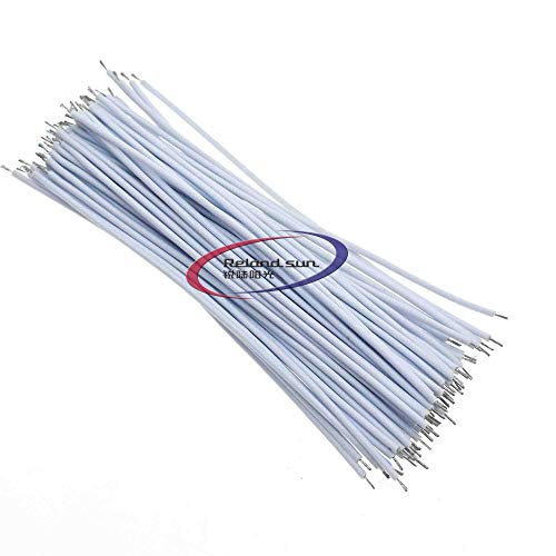 Reland Sun 100 Stück 24 AWG 10 cm verzinnte Steckplatine PCB Lötkabel Fly Jumper Draht Kabel 1007–24 AWG Zinn Leiter Drähte elektrische Drähte (weiß) von Reland Sun