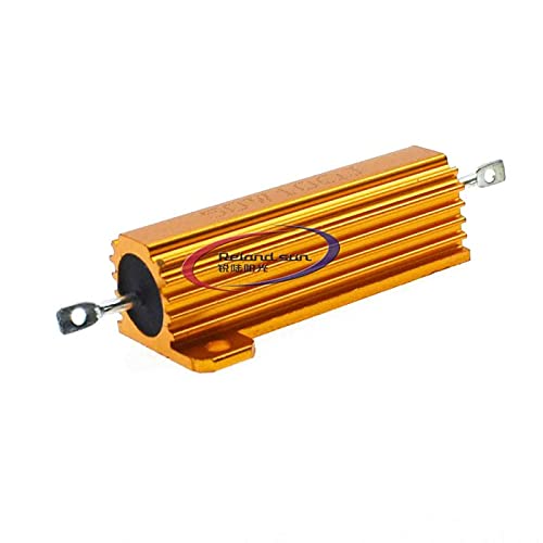 Reland Sun RX24 50 W Metallgehäuse Aluminium Gold Widerstand High Power Kühlkörper Widerstand Golden Heat Sink Widerstand Optional (6,2 K) von Reland Sun