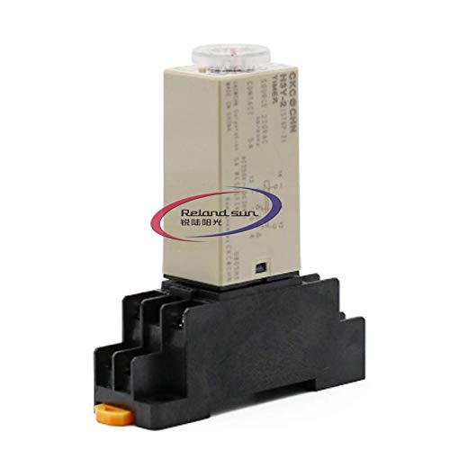 Wechselstrom DC 110 V 220 V 24 V 12 V H3Y-2 Zeitverzögerungsrelais, Timer, min-Sekunden-DPDT mit Steckdose (12 V 10 min). von Reland Sun