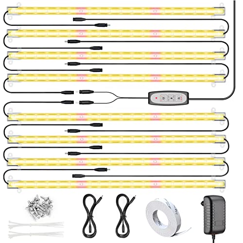 Relassy Pflanzenlampe LED, Pflanzenlicht LED Streifen, Grow Light Vollspektrum mit Auto Timer 12/6/3H, Dimmbare LED Pflanzenleuchte für Zimmerpflanzen Gewächshaus (8/Pack) von Relassy