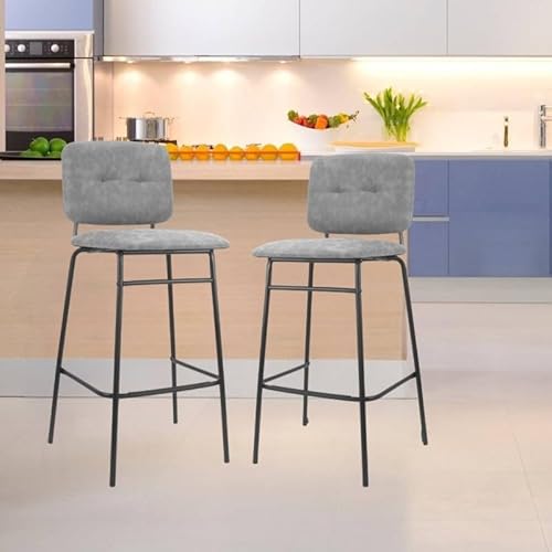 Relax e Design 2er Set Barhocker mit Lehne und Sitzfläche gepolstert mit Samtstoff, Gestell aus schwarzem Metall mit Fußstütze, geeignet für Zuhause, Bars, Pubs, Clubs. L 41 x B 43 x H 106 cm Relax e Design 2er Set Barhocker mit Lehne und Sitzfläche gepolstert mit Samtstoff, Gestell aus schwarzem Metall mit Fußstütze, geeignet für Zuhause, Bars, Pubs, Clubs. L 41 x B 43 x H 106 cm von Relax e Design