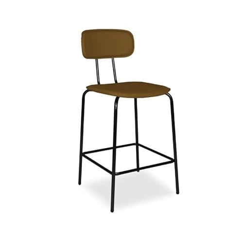 Relax e Design Hocker mit gepolsterter Rückenlehne und Sitzfläche aus PVC in Lederoptik, Gestell aus schwarzem Metall mit Fußstütze, geeignet für Küche, Openspace, Wohnzimmer, L 44 x T 49 x H 100 cm Relax e Design Hocker mit gepolsterter Rückenlehne und Sitzfläche aus PVC in Lederoptik, Gestell aus schwarzem Metall mit Fußstütze, geeignet für Küche, Openspace, Wohnzimmer, L 44 x T 49 x H 100 cm von Relax e Design