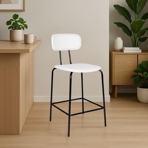 Relax e Design Hocker mit gepolsterter Rückenlehne und Sitzfläche aus PVC in Lederoptik, Gestell aus schwarzem Metall mit Fußstütze, geeignet für Küche, Openspace, Wohnzimmer, L 44 x T 49 x H 100 cm Relax e Design Hocker mit gepolsterter Rückenlehne und Sitzfläche aus PVC in Lederoptik, Gestell aus schwarzem Metall mit Fußstütze, geeignet für Küche, Openspace, Wohnzimmer, L 44 x T 49 x H 100 cm von Relax e Design