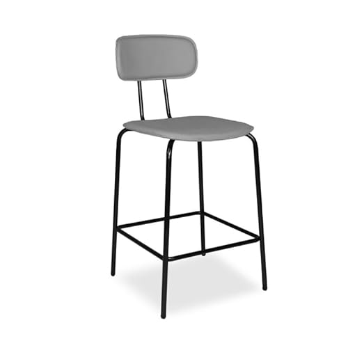 Relax e Design Hocker mit gepolsterter Rückenlehne und Sitzfläche aus PVC in Lederoptik, Gestell aus schwarzem Metall mit Fußstütze, geeignet für Küche, Openspace, Wohnzimmer, L 44 x T 49 x H 100 cm Relax e Design Hocker mit gepolsterter Rückenlehne und Sitzfläche aus PVC in Lederoptik, Gestell aus schwarzem Metall mit Fußstütze, geeignet für Küche, Openspace, Wohnzimmer, L 44 x T 49 x H 100 cm von Relax e Design