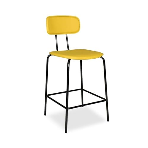 Relax e Design Hocker mit gepolsterter Rückenlehne und Sitzfläche aus PVC in Lederoptik, Gestell aus schwarzem Metall mit Fußstütze, geeignet für Küche, Openspace, Wohnzimmer, L 44 x T 49 x H 100 cm Relax e Design Hocker mit gepolsterter Rückenlehne und Sitzfläche aus PVC in Lederoptik, Gestell aus schwarzem Metall mit Fußstütze, geeignet für Küche, Openspace, Wohnzimmer, L 44 x T 49 x H 100 cm von Relax e Design