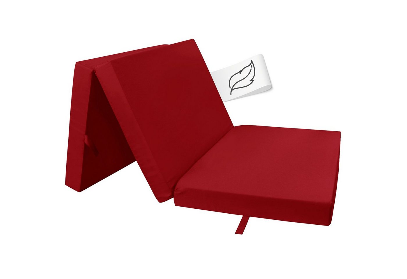 Klappmatratze Faltmatratze, RelaxXL, 7 cm hoch, (3-fach klappbare Reisematratze), Klappmatratze, 190x60x7cm, Waschbar, Gästebett, Rot von RelaxXL