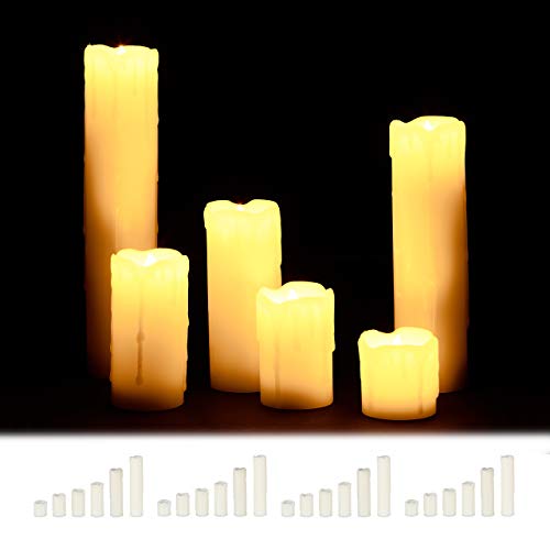 12 x LED Kerze im Set, Echtwachskerzen flammenlos, elektrische Kerzen flackernd, Batterie, Durchmesser 5 cm, creme 12 x LED Kerze im Set, Echtwachskerzen flammenlos, elektrische Kerzen flackernd, Batterie, Durchmesser 5 cm, creme von Relaxdays