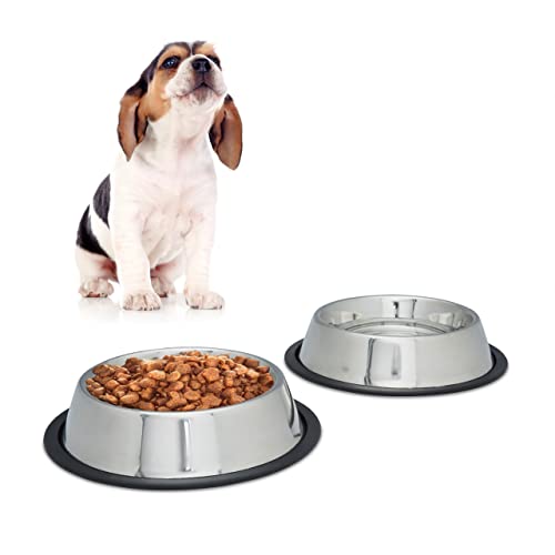 Philips Lighting Relaxdays 10023458_58 2er Napfset Hund, Hundenapf, für Wasser, Futternapf, rutschfest, rostfrei, Edelstahlnapf Größe M, 0.5 l, Silber Philips Lighting Relaxdays 10023458_58 2er Napfset Hund, Hundenapf, für Wasser, Futternapf, rutschfest, rostfrei, Edelstahlnapf Größe M, 0.5 l, Silber von Philips Lighting