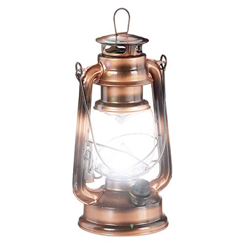 Relaxdays Sturmlaterne LED, Retro Sturmlampe als Fensterdeko oder elektrische Gartenlaterne, batteriebetrieben, Kupfer, 24 x 15 x 11.5 cm Relaxdays Sturmlaterne LED, Retro Sturmlampe als Fensterdeko oder elektrische Gartenlaterne, batteriebetrieben, Kupfer, 24 x 15 x 11.5 cm von Relaxdays