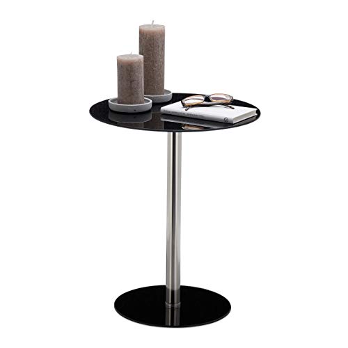Relaxdays Runder Beistelltisch aus Glas und Edelstahl, dekorativer Loungetisch, HxBxT: 53 x 43 x 43 cm, Schwarz Relaxdays Runder Beistelltisch aus Glas und Edelstahl, dekorativer Loungetisch, HxBxT: 53 x 43 x 43 cm, Schwarz von Relaxdays