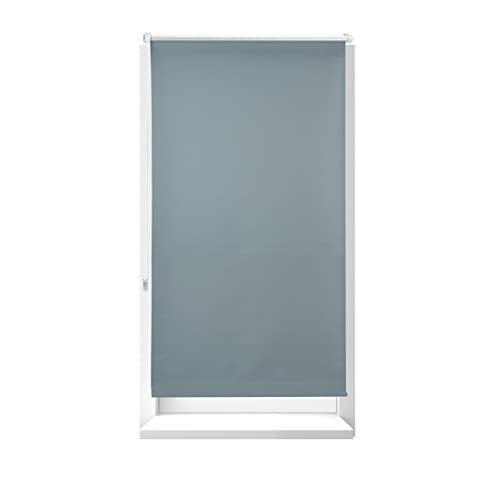 Relaxdays, grau Verdunkelungsrollo, Hitzeschutz, Thermo Rollo Klemmfix, blickdichtes Seitenzugrollo 90x210, Stoff 86 cm, Aluminiumrohr, 90x210cm von Relaxdays