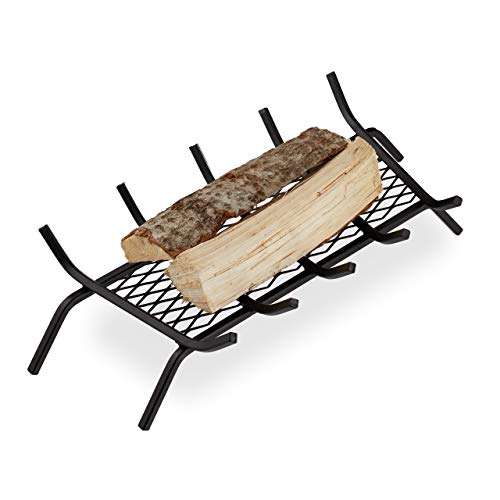 Relaxdays, schwarz Kaminrost, eckig, Stahl, Kamin & Grillkamin, massiv & robust, Feuerrost mit Füßen, HBT: 17x69x34 cm, 17 x 69 x 34 cm von Relaxdays