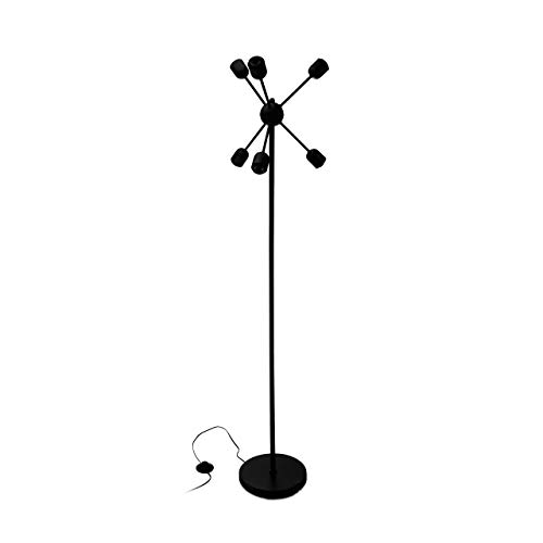 Relaxdays, schwarz Retro Stehlampe 6-armig, Kugel mit Leuchtarmen, runder Standfuß, Design, Stahl, HxBxT: 152x39x35 cm, Standard Relaxdays, schwarz Retro Stehlampe 6-armig, Kugel mit Leuchtarmen, runder Standfuß, Design, Stahl, HxBxT: 152x39x35 cm, Standard von Relaxdays