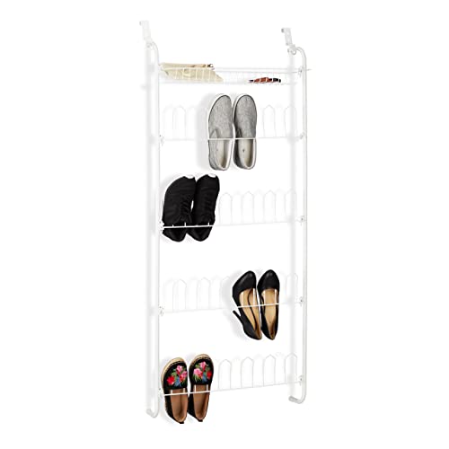 Relaxdays, weiß Tür-Schuhregal, 12 Paar, Korb, zum Einhängen, Schuhablagen auf 4 Ebenen, Eisen, HBT: 144 x 60 x 19 cm Relaxdays, weiß Tür-Schuhregal, 12 Paar, Korb, zum Einhängen, Schuhablagen auf 4 Ebenen, Eisen, HBT: 144 x 60 x 19 cm von Relaxdays