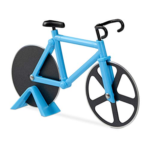 Relaxdays 1 x Fahrrad Pizzaschneider, lustiger Pizzaroller mit Schneiderädern aus Edelstahl, Cutter für Pizza & Teig, blau Relaxdays 1 x Fahrrad Pizzaschneider, lustiger Pizzaroller mit Schneiderädern aus Edelstahl, Cutter für Pizza & Teig, blau von Relaxdays