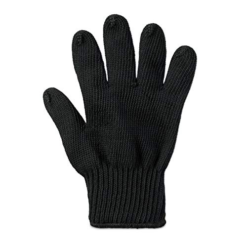 1 x Ofenhandschuh, hitzebeständig bis 250 °C, Aramid, Universalgröße, Handschuh für Grill, Ofen, Kamin, schwarz von Relaxdays