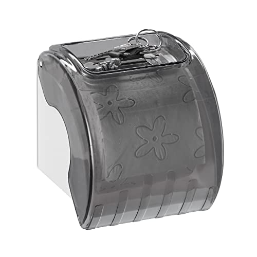 10 x Toilettenpapierhalter mit Ablage & Abdeckung, Kunststoff Klopapierhalter HxBxT: 15 x 13,5 x 15 cm, grau/weiß von Relaxdays