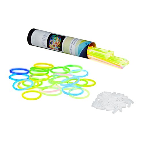 Relaxdays 100 Knicklichter inkl. 104 x 3D-Verbinder, 8 h Leuchtdauer, Glow Stick, Leuchtstäbe Profiqualität, 7-Farb-Mix Relaxdays 100 Knicklichter inkl. 104 x 3D-Verbinder, 8 h Leuchtdauer, Glow Stick, Leuchtstäbe Profiqualität, 7-Farb-Mix von Relaxdays