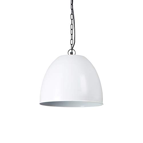 Relaxdays 10019214 Pendellampe Industrie groß HBT 142 x 36 x 36 cm Pendelleuchte im Industrial Stil Hängelampe mit großem Lampenschirm glockenförmige Hängeleuchte mit E27 Fassung, weiß von Relaxdays