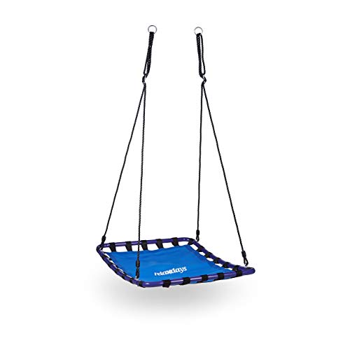 Relaxdays Nestschaukel eckig für den Outdoor-Bereich, max. Personengewicht: 100 kg, HBT: 153 x 74 x 98 cm, blau/schwarz von Relaxdays