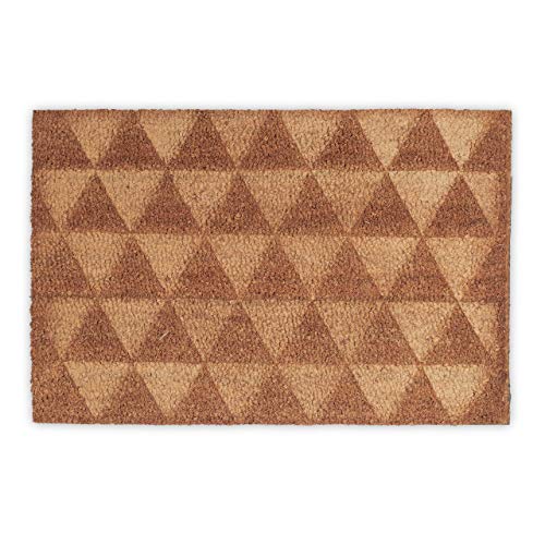 Relaxdays Fußmatte Dreieck aus Kokos, HxBxT: 1,5 x 60 x 40 cm, Muster, rutschfest, rechteckig, Kokosfaser, Gummi, natur von Relaxdays