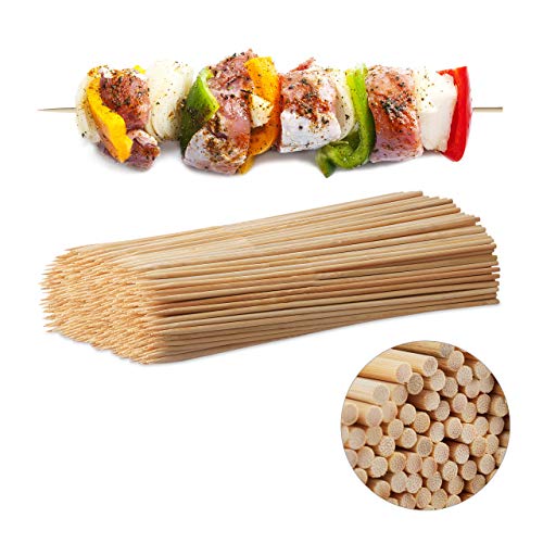 Relaxdays 10023685 Schaschlikspieße Holz, 500er Pack Bambusspieße, Grill, Basteln, Set, Holzspieß 30 cm lang, 4 mm dick, Natur von Relaxdays