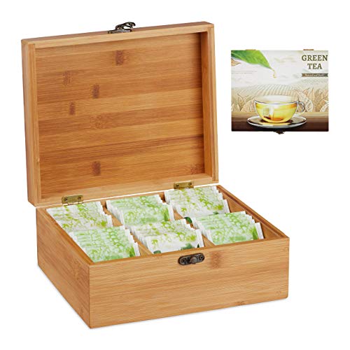 Relaxdays 10027597, Vorratsdosen Natur, 9.5 x 22 x 18.5 cm, Hellbraun von Relaxdays
