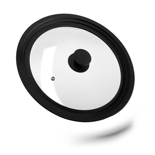 Relaxdays Topfdeckel universal, Glasdeckel mit abgestuftem Silikonrand, Töpfe & Pfannen 26-30 cm, HxD 5x31,5 cm, schwarz Relaxdays Topfdeckel universal, Glasdeckel mit abgestuftem Silikonrand, Töpfe & Pfannen 26-30 cm, HxD 5x31,5 cm, schwarz von Relaxdays