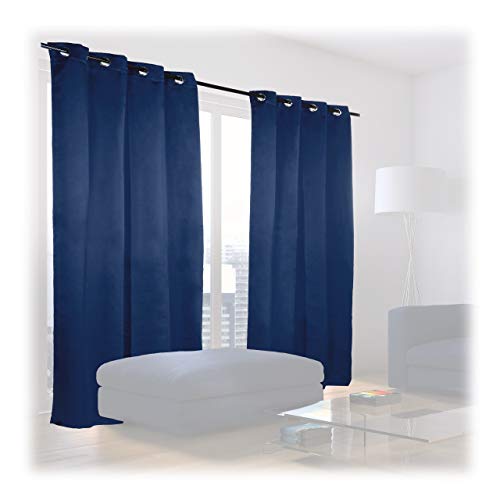 Relaxdays 2er Set Vorhänge, HxB: 245x135 cm, Blickdicht & lichtundurchlässig, Schlafzimmer, Verdunkelungsvorhänge, blau Relaxdays 2er Set Vorhänge, HxB: 245x135 cm, Blickdicht & lichtundurchlässig, Schlafzimmer, Verdunkelungsvorhänge, blau von Relaxdays