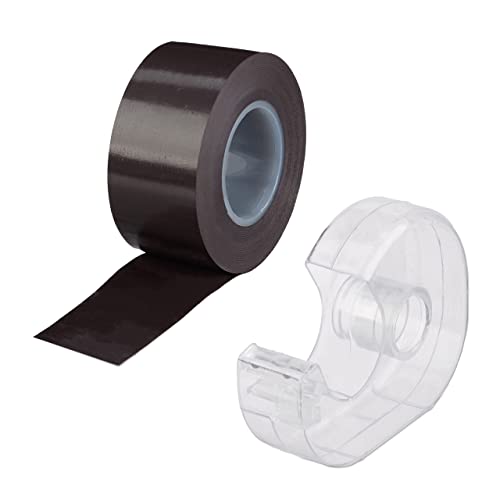 Relaxdays 6 x Magnetband 5m, mit Abroller, selbstklebendes Klebeband, Magnetstreifen, für Whiteboard & Kühlschrank, schwarz von Relaxdays