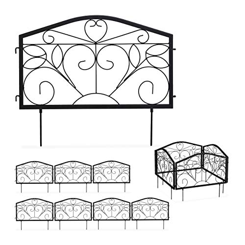Relaxdays 8 TLG. Beetzaun, Beetumrandung für Garten, Steckzaun Eisen, antik, Ornamente, Zierzaun HxB: 33 x 450 cm, schwarz Relaxdays 8 TLG. Beetzaun, Beetumrandung für Garten, Steckzaun Eisen, antik, Ornamente, Zierzaun HxB: 33 x 450 cm, schwarz von Relaxdays