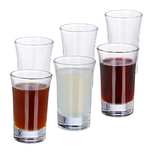 Relaxdays 96 x Schnapsglas, Pinnchen aus Glas, 4 cl, für Liköre, Kaffee, Karneval, Shotgläser spülmaschinenfest, transparent von Relaxdays