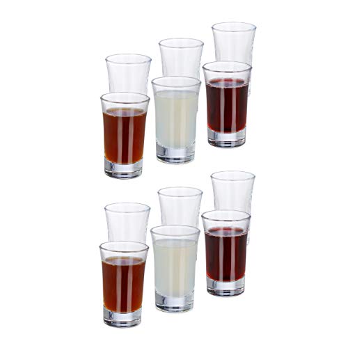 Relaxdays 96 x Schnapsglas, aus Glas, 4 cl, Tequila, Vodka, Kaffee, Party, Shots, spülmaschinenfest, Shotgläser, transparent von Relaxdays