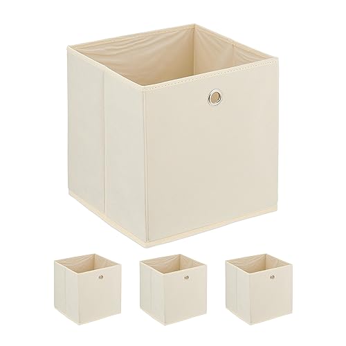 Relaxdays Aufbewahrungsbox, 4er Set, faltbar, H x B x T: 30 x 30 x 30 cm, Stoffbox mit Griffloch, Sand Relaxdays Aufbewahrungsbox, 4er Set, faltbar, H x B x T: 30 x 30 x 30 cm, Stoffbox mit Griffloch, Sand von Relaxdays