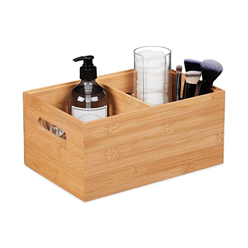 Relaxdays Aufbewahrungsbox Bambus, stapelbar, 2 Fächer, Bambuskiste ohne Deckel, HxBxT: 14x30x20 cm, mit Griffen, Natur Relaxdays Aufbewahrungsbox Bambus, stapelbar, 2 Fächer, Bambuskiste ohne Deckel, HxBxT: 14x30x20 cm, mit Griffen, Natur von Relaxdays