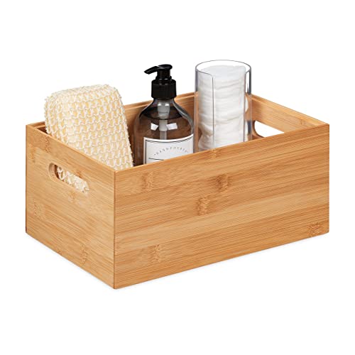 Relaxdays Aufbewahrungsbox Bambus, stapelbar, stabil, Bambuskiste ohne Deckel, HBT: 14 x 30 x 20 cm, mit Griffen, natur Relaxdays Aufbewahrungsbox Bambus, stapelbar, stabil, Bambuskiste ohne Deckel, HBT: 14 x 30 x 20 cm, mit Griffen, natur von Relaxdays