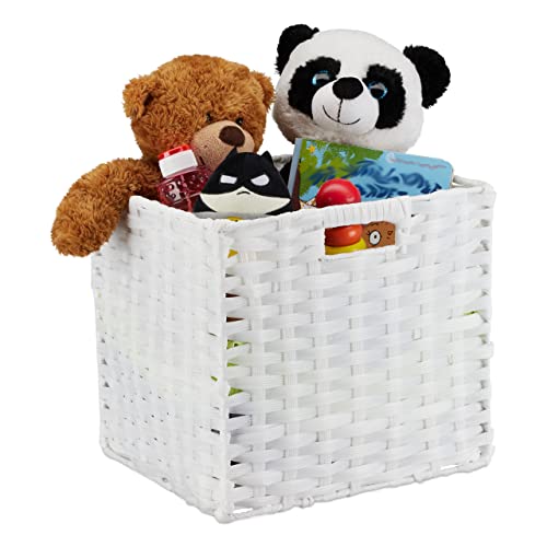 Relaxdays Aufbewahrungskorb, quadratischer PP-Korb für Bad u. Kinderzimmer, Regalkorb geflochten, 31x32x30 cm, weiß, 10025163_49 Relaxdays Aufbewahrungskorb, quadratischer PP-Korb für Bad u. Kinderzimmer, Regalkorb geflochten, 31x32x30 cm, weiß, 10025163_49 von Relaxdays