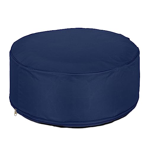 Relaxdays Aufblasbarer Hocker, Outdoor Pouf für Garten, Balkon, Camping, Sitzhocker rund, HxD: 26x56 cm, Sitzpouf, blau von Relaxdays