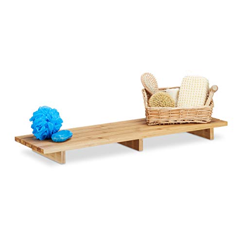 Relaxdays Badewannenablage Bambus, einteiliges Wannenbrett HxBxT: 6 x 70 x 22 cm, moderne Ablage f. Badezimmer, natur Relaxdays Badewannenablage Bambus, einteiliges Wannenbrett HxBxT: 6 x 70 x 22 cm, moderne Ablage f. Badezimmer, natur von Relaxdays
