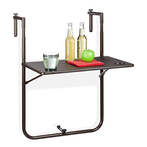 Relaxdays Balkonhängetisch klappbar, 3-Fach höhenverstellbar, Tischplatte in Holz-Optik BxT: 59,5 x 36 cm, braun Relaxdays Balkonhängetisch klappbar, 3-Fach höhenverstellbar, Tischplatte in Holz-Optik BxT: 59,5 x 36 cm, braun von Relaxdays