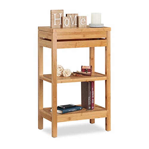 Relaxdays Bambusregal, Standregal mit 3 Ablagen, HxBxT: 76,5 x 46 x 29,5 cm, Fach mit Klappe, offen, Küche & Bad, Natur Relaxdays Bambusregal, Standregal mit 3 Ablagen, HxBxT: 76,5 x 46 x 29,5 cm, Fach mit Klappe, offen, Küche & Bad, Natur von Relaxdays