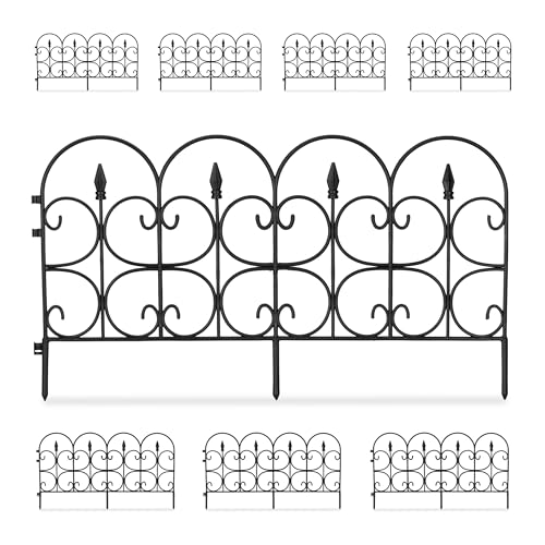 Relaxdays Beeteinfassung, 8er Set, Kunststoff, HxB: je 38 x 68 cm, Beetumrandung Garten, Zierzaun zum Stecken, schwarz Relaxdays Beeteinfassung, 8er Set, Kunststoff, HxB: je 38 x 68 cm, Beetumrandung Garten, Zierzaun zum Stecken, schwarz von Relaxdays