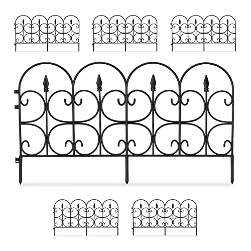 Relaxdays Beetzaun aus wetterfestem Kunststoff, 30cm hoch, schöner Dekozaun, mit Erdspießen, 6-teiliges Set, 4m, schwarz Relaxdays Beetzaun aus wetterfestem Kunststoff, 30cm hoch, schöner Dekozaun, mit Erdspießen, 6-teiliges Set, 4m, schwarz von Relaxdays