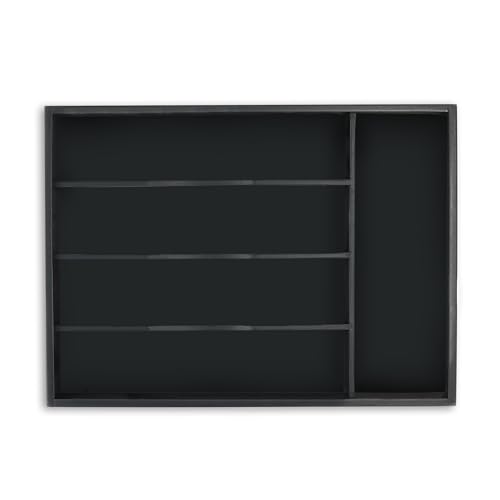 Relaxdays Besteckkasten, 5 Fächer, Schubladen Ordnungssystem, HBT: 4,5 x 34 x 25 cm, Bambus, Besteck Organizer, schwarz Relaxdays Besteckkasten, 5 Fächer, Schubladen Ordnungssystem, HBT: 4,5 x 34 x 25 cm, Bambus, Besteck Organizer, schwarz von Relaxdays