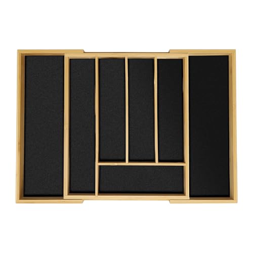 Relaxdays Besteckkasten, ausziehbar, 5 bis 7 Fächer, Schubladen Organizer, Bambus & MDF, Besteckschublade, Natur/schwarz Relaxdays Besteckkasten, ausziehbar, 5 bis 7 Fächer, Schubladen Organizer, Bambus & MDF, Besteckschublade, Natur/schwarz von Relaxdays